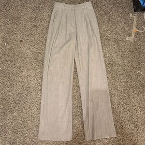 Abercrombie & Fitch Light Gray Tailored High-Rise Trousers